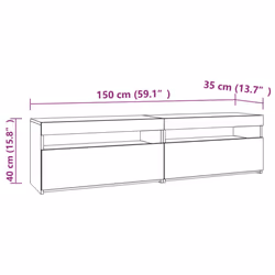 vidaXL TV Cabinet with LED Lights Sideboard TV Stand TV Unit Hifi Cabinet - smoked oak, 75 x 35 x 40 cm - Additional view 4