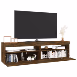 vidaXL TV Cabinet with LED Lights Sideboard TV Stand TV Unit Hifi Cabinet - smoked oak, 75 x 35 x 40 cm - Additional view 6