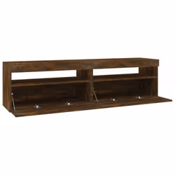 vidaXL TV Cabinet with LED Lights Sideboard TV Stand TV Unit Hifi Cabinet - smoked oak, 75 x 35 x 40 cm - Additional view 8