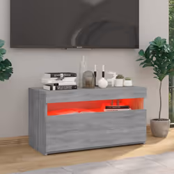 vidaXL TV Cabinet with LED Lights Sideboard TV Stand TV Unit Hifi Cabinet - grey sonoma, 75 x 35 x 40 cm - Additional view 3