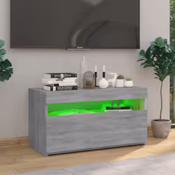 vidaXL TV Cabinet with LED Lights Sideboard TV Stand TV Unit Hifi Cabinet - grey sonoma, 75 x 35 x 40 cm - Additional view 5