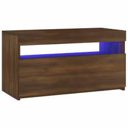 vidaXL TV Cabinet with LED Lights Sideboard TV Stand TV Unit Hifi Cabinet - brown oak, 75 x 35 x 40 cm - Additional view 10