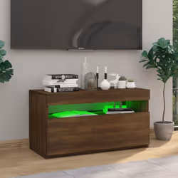 vidaXL TV Cabinet with LED Lights Sideboard TV Stand TV Unit Hifi Cabinet - brown oak, 75 x 35 x 40 cm - Additional view 5