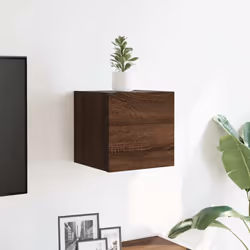 vidaXL Wall Mounted TV Cabinet Hanging TV Stand TV Unit Entertainment Centre - brown oak, 1