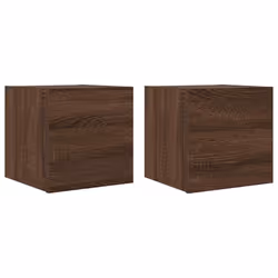 vidaXL Wall Mounted TV Cabinet Hanging TV Stand TV Unit Entertainment Centre - brown oak, 2