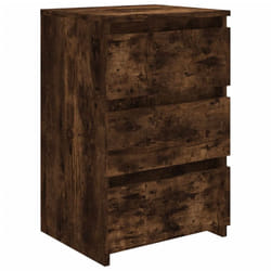 vidaXL Bed Cabinet Nightstand Side Table Storage Bed Table Engineered Wood - Smoked oak, 1