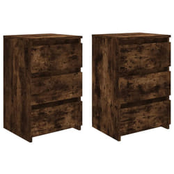 vidaXL Bed Cabinet Nightstand Side Table Storage Bed Table Engineered Wood - smoked oak, 2