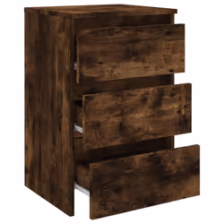 vidaXL Bed Cabinet Nightstand Side Table Storage Bed Table Engineered Wood - smoked oak, 2 - Additional view 7