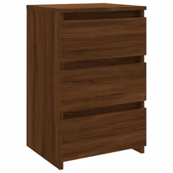 vidaXL Bed Cabinet Nightstand Side Table Storage Bed Table Engineered Wood - Brown oak, 1