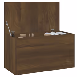 vidaXL Storage Chest Home Organiser Cabinet Trunk Container Engineered Wood - brown oak - Additional view 5