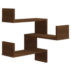 vidaXL Wall Corner Shelf Wall Rack Wall-mounted Storage Shelf Engineered Wood - brown oak, 1