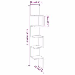 vidaXL Wall Corner Shelf Wall Rack Wall-mounted Storage Shelf Engineered Wood - smoked oak - Additional view 8