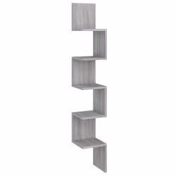 vidaXL Wall Corner Shelf Wall Rack Wall-mounted Storage Shelf Engineered Wood - grey sonoma