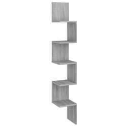 vidaXL Wall Corner Shelf Wall Rack Wall-mounted Storage Shelf Engineered Wood - grey sonoma