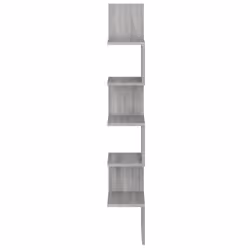 vidaXL Wall Corner Shelf Wall Rack Wall-mounted Storage Shelf Engineered Wood - grey sonoma - Additional view 4