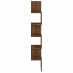 vidaXL Wall Corner Shelf Wall Rack Wall-mounted Storage Shelf Engineered Wood - brown oak