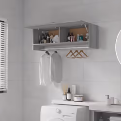 vidaXL Wardrobe Engineered Wood Cabinet Hanger Clothes Organiser Multi Colours - grey sonoma - Additional view 7
