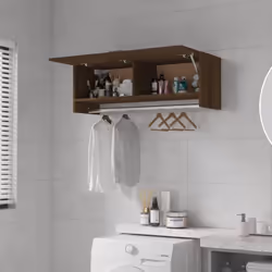 vidaXL Wardrobe Engineered Wood Cabinet Hanger Clothes Organiser Multi Colours - brown oak - Additional view 7