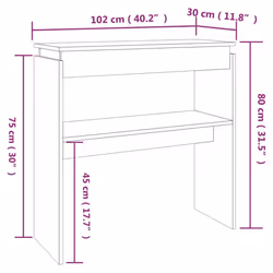 vidaXL Console Table Hallway Accent Couch Table End Side Table Engineered Wood - brown oak - Additional view 6