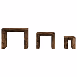 vidaXL Nesting Tables End Side Table Nest of Table Set Engineered Wood 3 pcs - smoked oak - Additional view 5