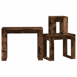 vidaXL Nesting Tables End Side Table Nest of Table Set Engineered Wood 3 pcs - smoked oak - Additional view 6
