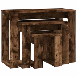 vidaXL Nesting Tables End Side Table Nest of Table Set Engineered Wood 3 pcs - smoked oak - Additional view 7