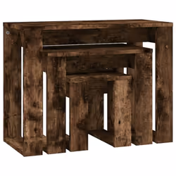 vidaXL Nesting Tables End Side Table Nest of Table Set Engineered Wood 3 pcs - smoked oak - Additional view 8