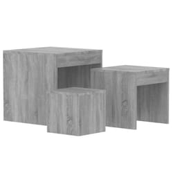 vidaXL Nesting Tables Living Room Side Table End Table 3 pcs Engineered Wood - grey sonoma