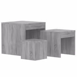 vidaXL Nesting Tables Living Room Side Table End Table 3 pcs Engineered Wood - grey sonoma