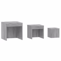 vidaXL Nesting Tables Living Room Side Table End Table 3 pcs Engineered Wood - grey sonoma - Additional view 6
