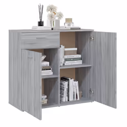 vidaXL Sideboard Side Cabinet Organiser Cupboard Highboard Engineered Wood - grey sonoma, 80 x 36 x 75 cm - Additional view 8