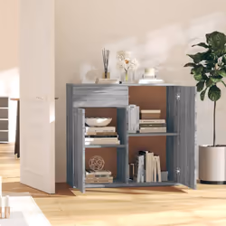 vidaXL Sideboard Side Cabinet Organiser Cupboard Highboard Engineered Wood - grey sonoma, 80 x 36 x 75 cm - Additional view 9
