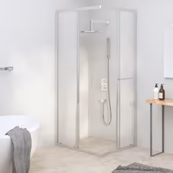 vidaXL Shower Cabint ESG Shower Screen Transparent/Frosted Multi Colours/Sizes - 90 x 70 x 180 cm - Additional view 2