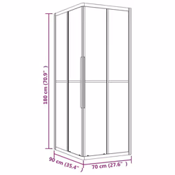 vidaXL Shower Cabin ESG Bathroom Shower Enclosure Multi Sizes Multi Models - 90 x 70 x 180 cm - Additional view 10