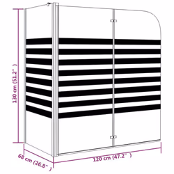 vidaXL Stripe Bath Enclosure Tempered Glass Shower Enclosure Bathroom Screen - Additional view 4