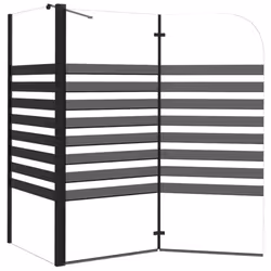 vidaXL Stripe Bath Enclosure Tempered Glass Shower Enclosure Bathroom Screen - Additional view 5