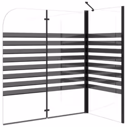 vidaXL Stripe Bath Enclosure Tempered Glass Shower Enclosure Bathroom Screen - Additional view 6