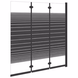 vidaXL Foldable Shower Enclosure 3 Panels ESG Black Shower Cubicle Bath Cabin - Additional view 6