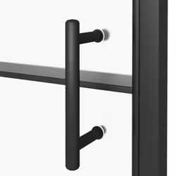 vidaXL Shower Door 91x195 cm Half Frosted Tempered Glass Black Bath Screen - Additional view 5