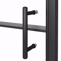 vidaXL Shower Door 100x178 cm Half Frosted Tempered Glass Black Bath Screen - Additional view 5