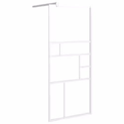 vidaXL Walk-in Shower Wall with Glass Shower Screen Black/White Multi Sizes - white, 90 x 195 cm