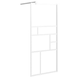 vidaXL Walk-in Shower Wall with Glass Shower Screen Black/White Multi Sizes - white, 90 x 195 cm