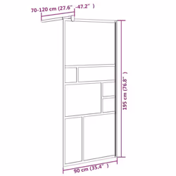 vidaXL Walk-in Shower Wall with Glass Shower Screen Black/White Multi Sizes - white, 90 x 195 cm - Additional view 6