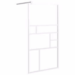 vidaXL Walk-in Shower Wall with Glass Shower Screen Black/White Multi Sizes - white, 115 x 195 cm