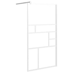 vidaXL Walk-in Shower Wall with Glass Shower Screen Black/White Multi Sizes - white, 115 x 195 cm