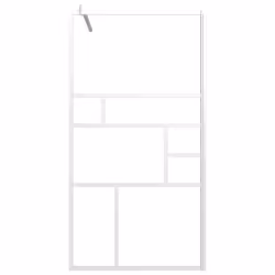 vidaXL Walk-in Shower Wall with Glass Shower Screen Black/White Multi Sizes - white, 115 x 195 cm