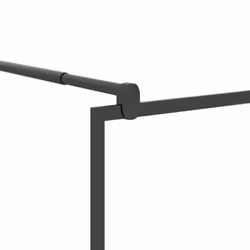 vidaXL Walk-in Shower Wall 90x195 cm Half Frosted ESG Glass Black Shower Wall - Additional view 5