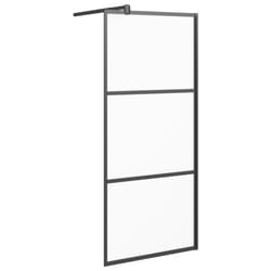 vidaXL Walk-in Shower Wall with ESG Glass Bathroom Screen Shower Partition - black, 80 x 195 cm