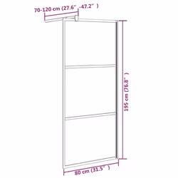vidaXL Walk-in Shower Wall with ESG Glass Bathroom Screen Shower Partition - black, 80 x 195 cm
