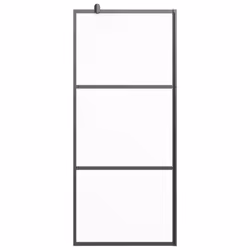 vidaXL Walk-in Shower Wall 90x195 cm Frosted ESG Glass Black Shower Screen